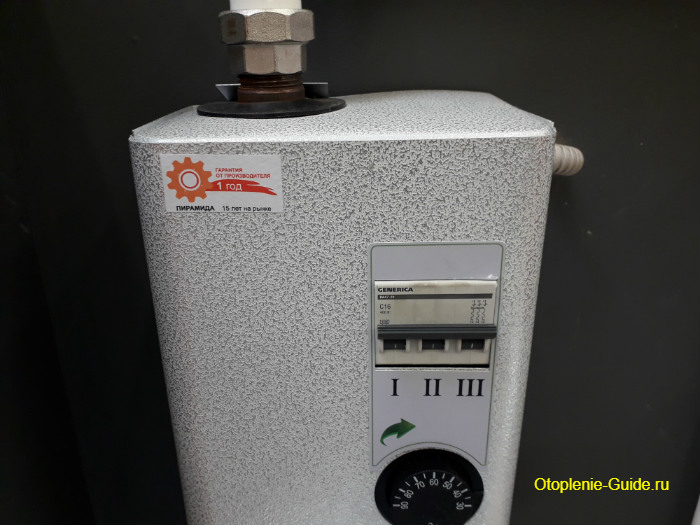 Пример с отдельными приборами при отоплении электрокотлом.